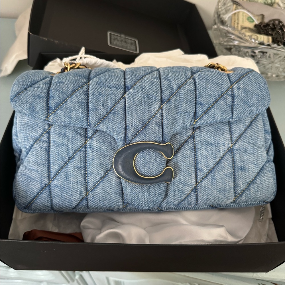 Coach Denim Quilted Tabby 26